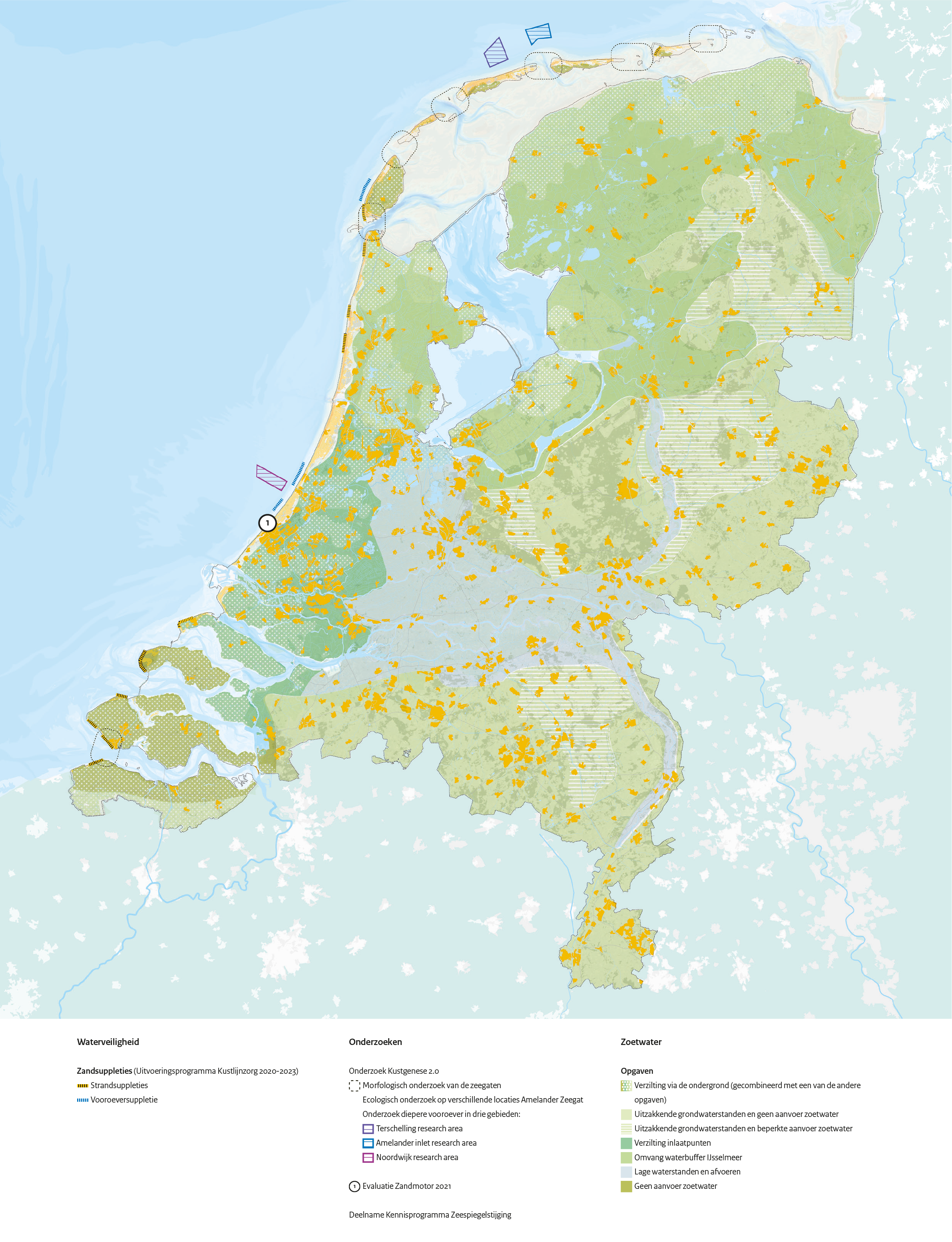 Kaart voorkeursstrategie Kust